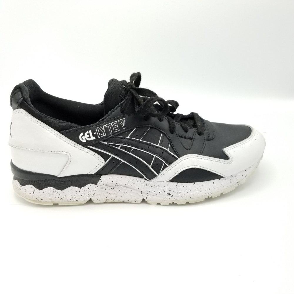 Asics Gel Lyte V 5 Mens Leather Black White Shoes - Picture 2 of 8